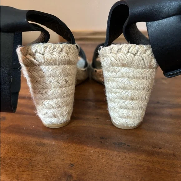 EUC Vince Black Leather Espadrilles - Picture 7 of 9